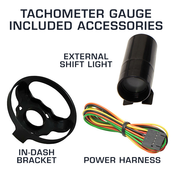 Included Accessories with 3-3/4" Tachometer Gauge