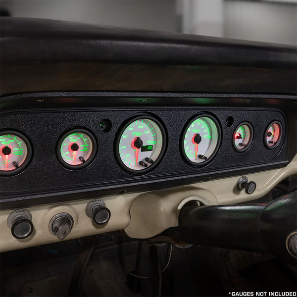 GlowShift 7 Color Series Gauges Installed to 6 Gauge Cluster Dashboard Panel for 1967-1972 Ford F100