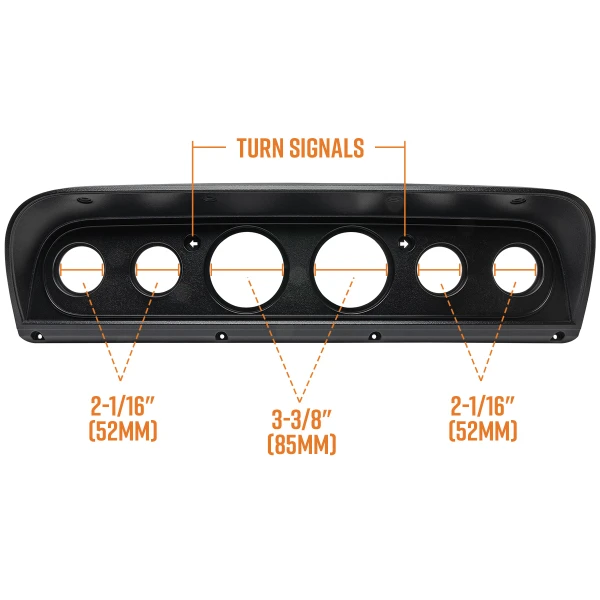 Replacement 6 Gauge Cluster Dashboard Panel for 1967-1972 Ford F-100 Fits Modern Gauge Sizes