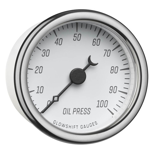 Classic White Series Oil Pressure Gauge