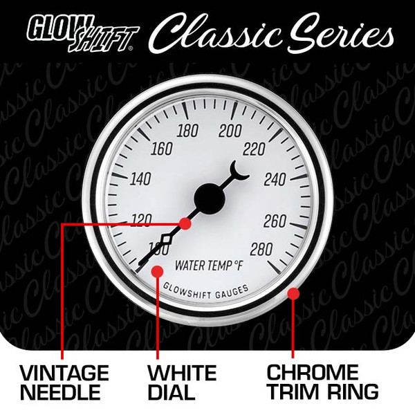 Classic White Series Water Temperature Gauge Features