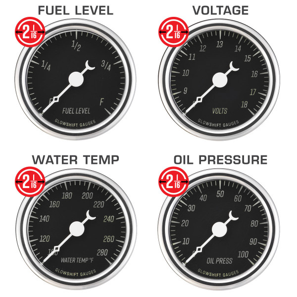 Recommended Fuel Level, Voltage, Water Temperature & Oil Pressure Gauges