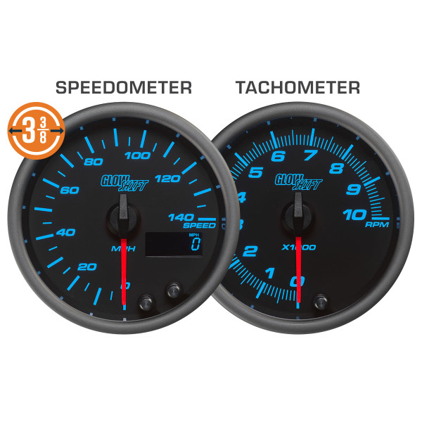 Included 3-3/8" In-Dash Speedometer & Tachometer Gauges