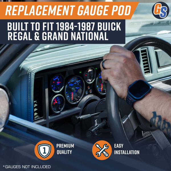 7-Gauge Cluster Dashboard Panel Gauge Pod Fits 1984-1987 Buick Regal & Grand National