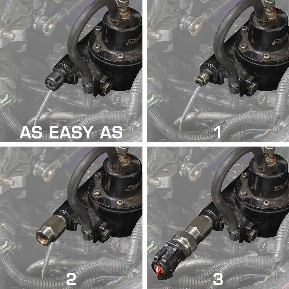 GlowShift 4 AN GM Fuel Rail Schrader Valve Adapter