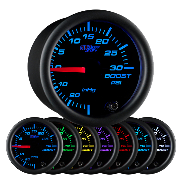 Black Color 30 PSI Boost/Vacuum Gauge GlowShift