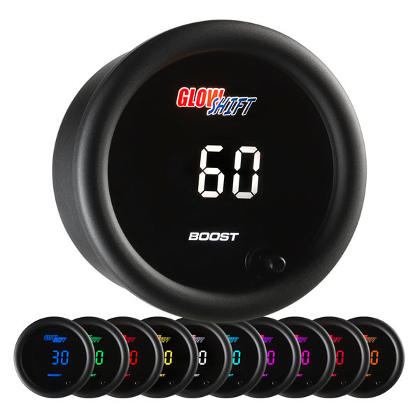 thumbnail image 2 of GlowShift 10 Color Digital Dual Gauge Kit – 60 PSI Boost & Pyrometer EGT (2-1/16") 2 of 5