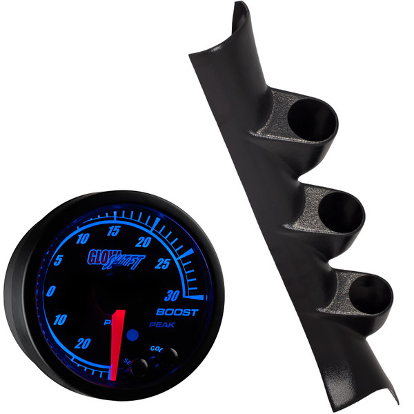 GlowShift Black Triple 52mm Gauge Pillar Pod For 2005-2010 Chevrolet Cobalt SS
