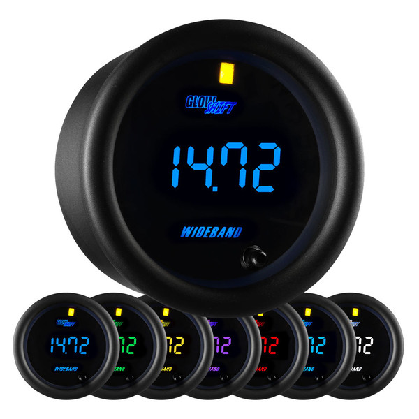 Black 7 Color Digital Wideband Air/Fuel Ratio Gauge