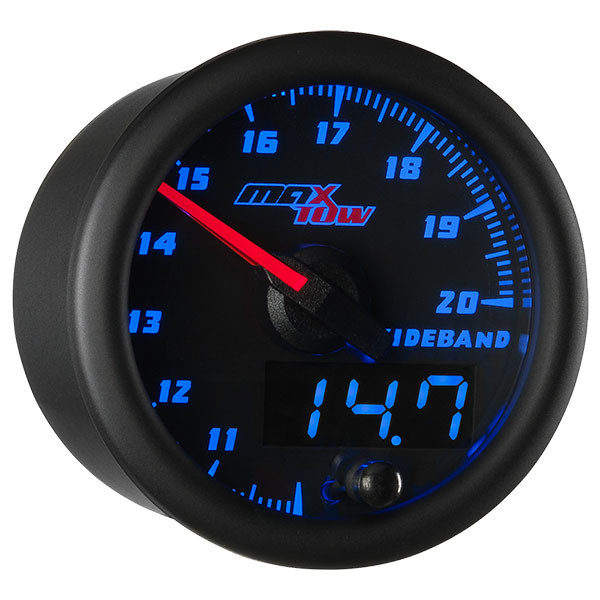 GlowShift | MaxTow Black & Blue Double Vision™ Truck Wideband Gauge