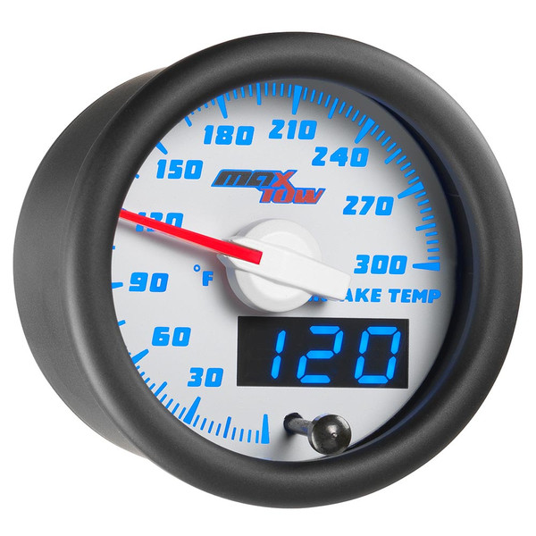 GlowShift | MaxTow White & Blue Double Vision™ Intake Temp Gauge For Trucks