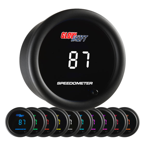 GlowShift | 10 Color Digital Series 52mm Speedometer Gauge