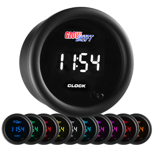 GlowShift | 10 Color 52mm Digital Clock Gauge
