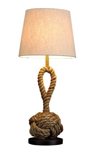 imagMonkey’s Fist natural rope table lamp L129, 28-inch handcrafted nautical lamp with sculptural rope knot base and neutral shade.e_32