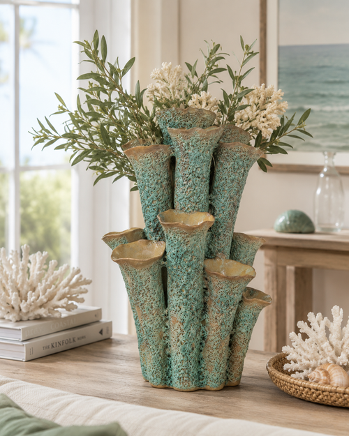 Sea Coral Green Moss Ceramic Vase V124