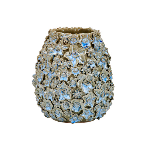 Bouquet De Fleurs Design  Earth tone & Blue Color Vase V230ME