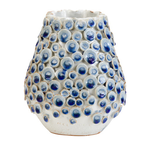 Blue & White Button Flower Vase V176B