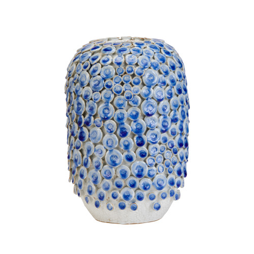 Blue & White Button Flower Vase V240M
