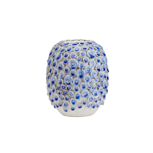 Blue & White Button Flower Vase V240S