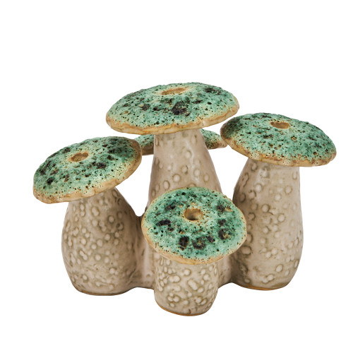 Medium Green Ceramic Mushroom Vase V116MG