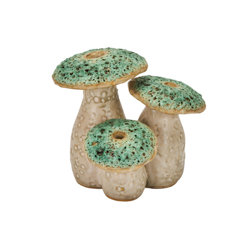 Small Green Ceramic Mushroom Vase V116SG