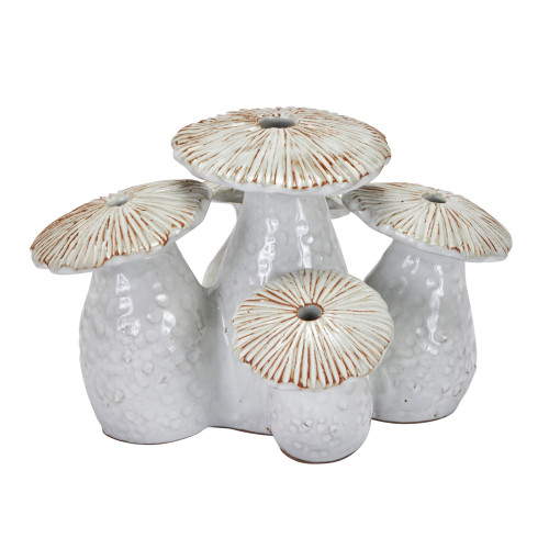 Medium White Ceramic Mushroom Vase V116MW