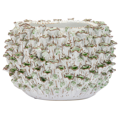 Large Green Ceramic Oyster Mushroom Vase V157LG