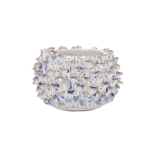 Small Light Blue Ceramic Oyster Mushroom Vase V157SLB