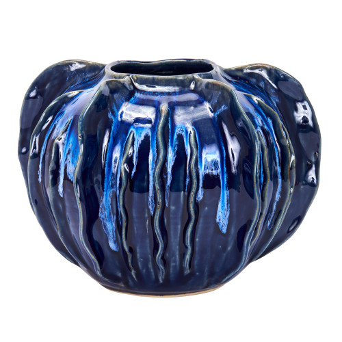 Large Blue Luffa Vase V115XLB