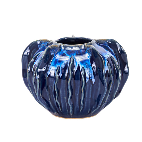 Large Blue Luffa Vase V115LB