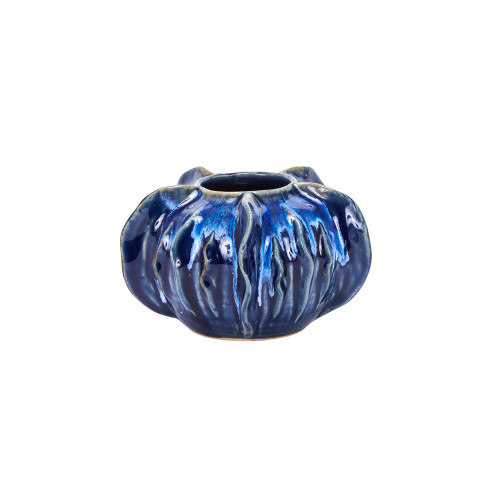 Medium Blue Luffa Vase V115MB