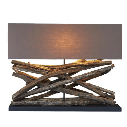 Large Teak Table Lamp