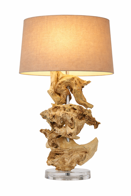 Bleached Teak Table Lamp