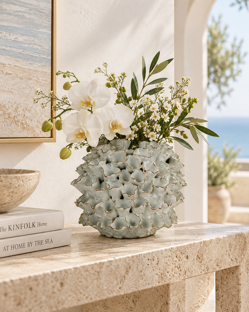 White Coral Ceramic Vase V100S