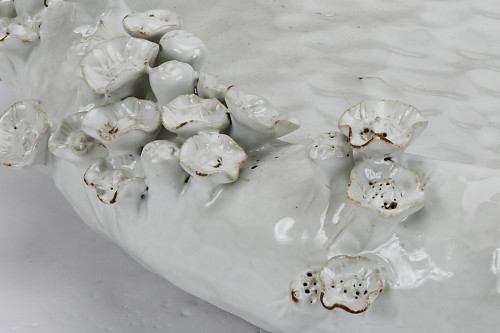 White Sea Flower Platter V158W