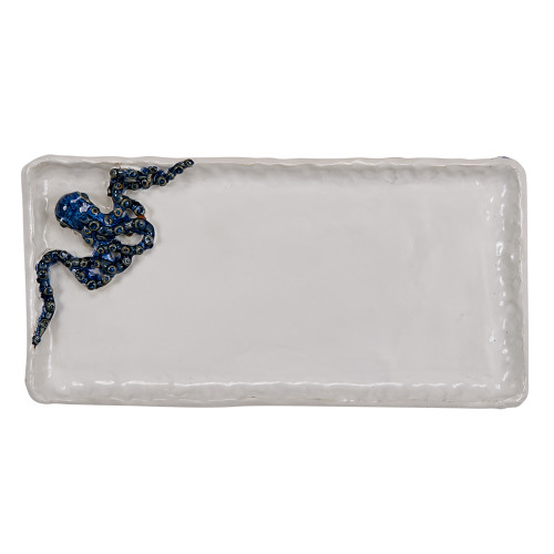 White & Blue Octopus Plate V206L