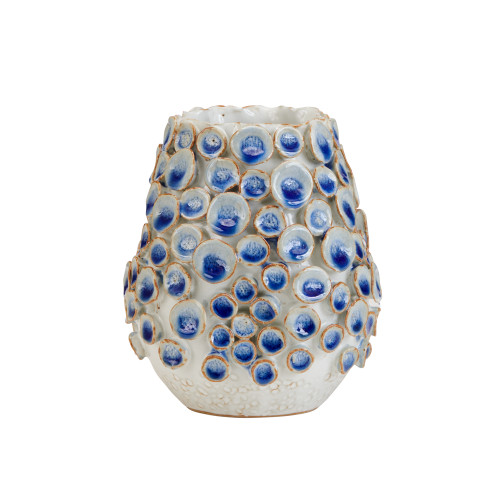 Blue & White Button Flower Vase V176SB