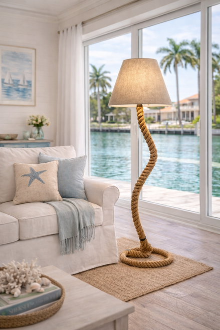 Floor Pier Manila Rope Floor Lamp – 62" FL132