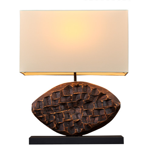 Carved Acacia Lamp L646