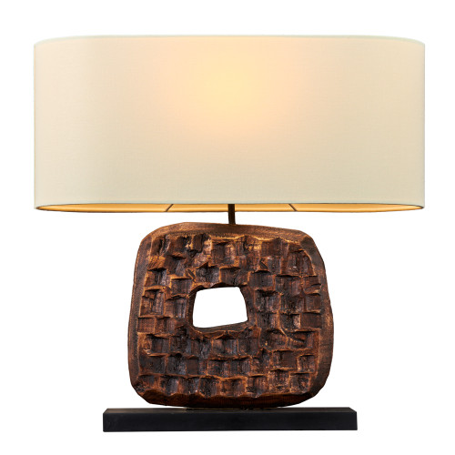 Carved Acacia Lamp L647