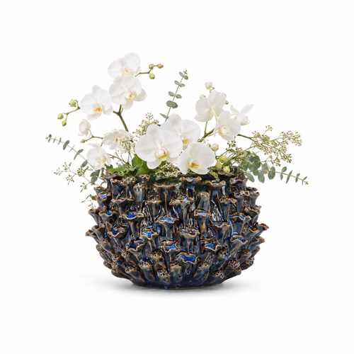 Blue Oyster Mushroom Ceramic Vase – 6"