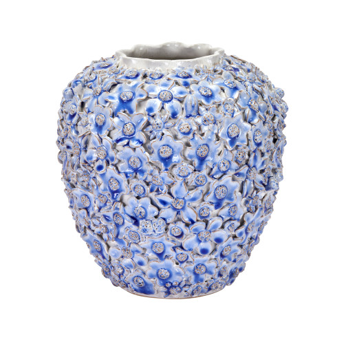 Bouquet De Fleurs Light Blue Ceramic Vase – Medium