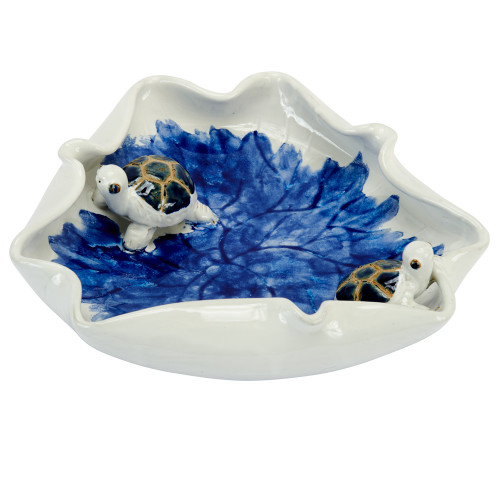 Handmade Ceramic lotus Leaf with frogs T102L