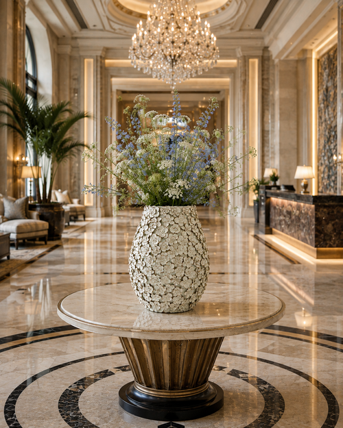 Handmade 3D Floral Ceramic Vase, V173L