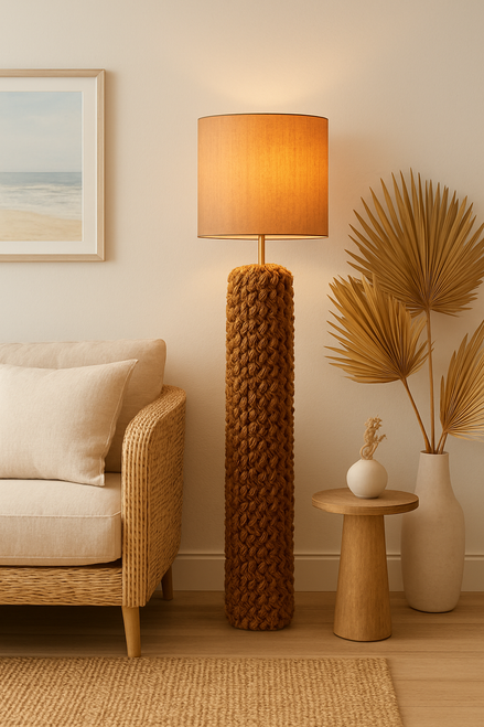 Handwoven Natural Rope Floor Lamp – 62" FL120