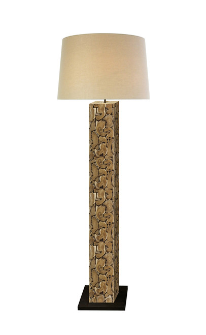 Teak Patch F Floor Lamp with Linen shade FL611