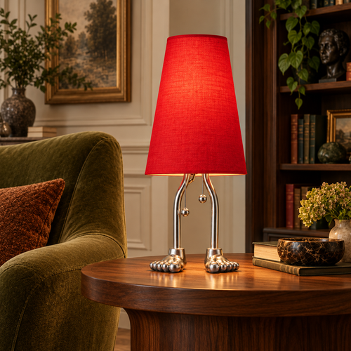 Adam Lamp – Red Sculptural Metal Table Lamp