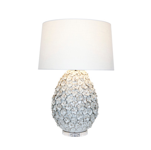 Handcrafted Thai Blossom Ceramic Table Lamp