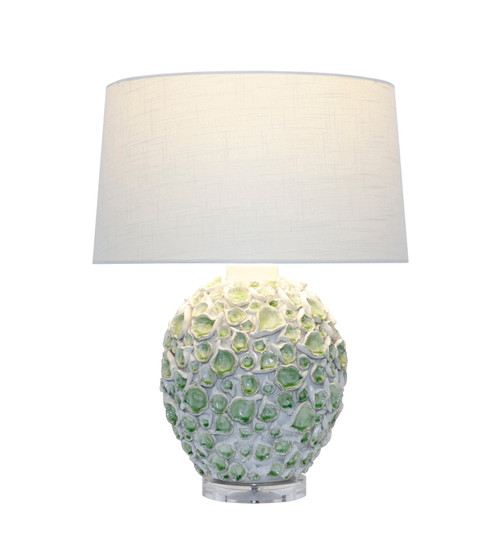 Handmade Thai Oyster Shell-Inspired Ceramic Table Lamp – 28" Tall