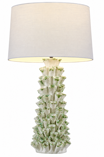 Original White & Green Coral Ceramic Lamp L461G